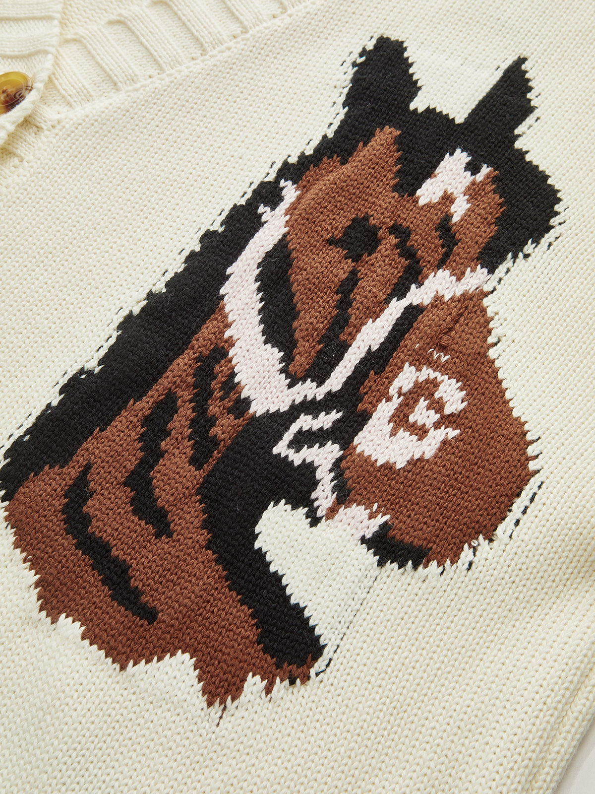Horse Pattern Knit Cardigan
