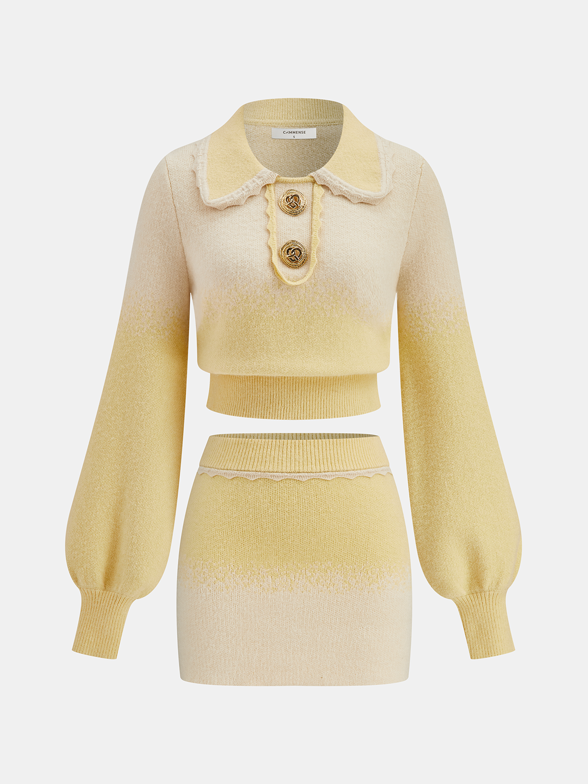 Ombre Knitted Top and Mini Skirt Set