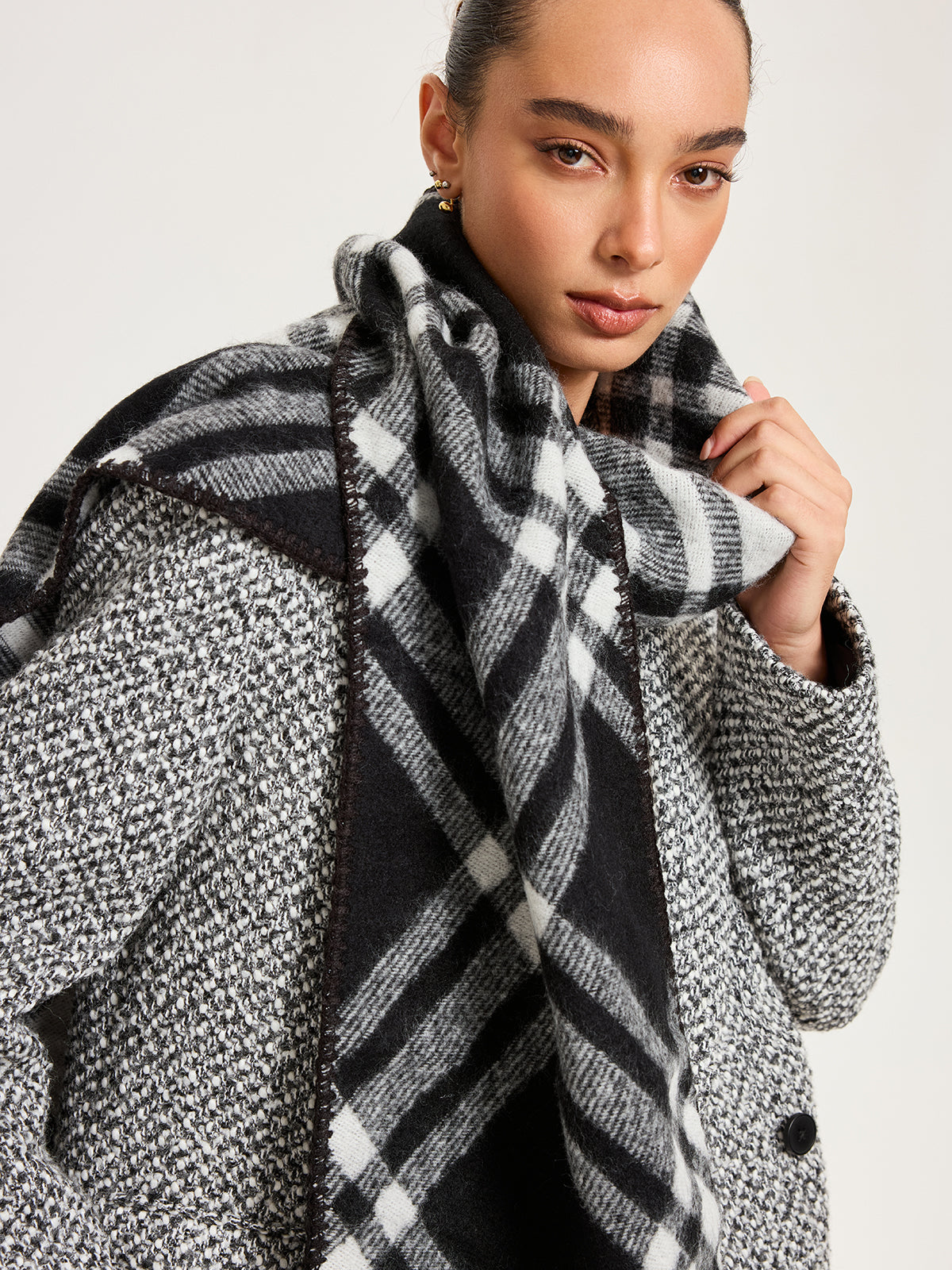 Plaid Faux Cashmere Scarf