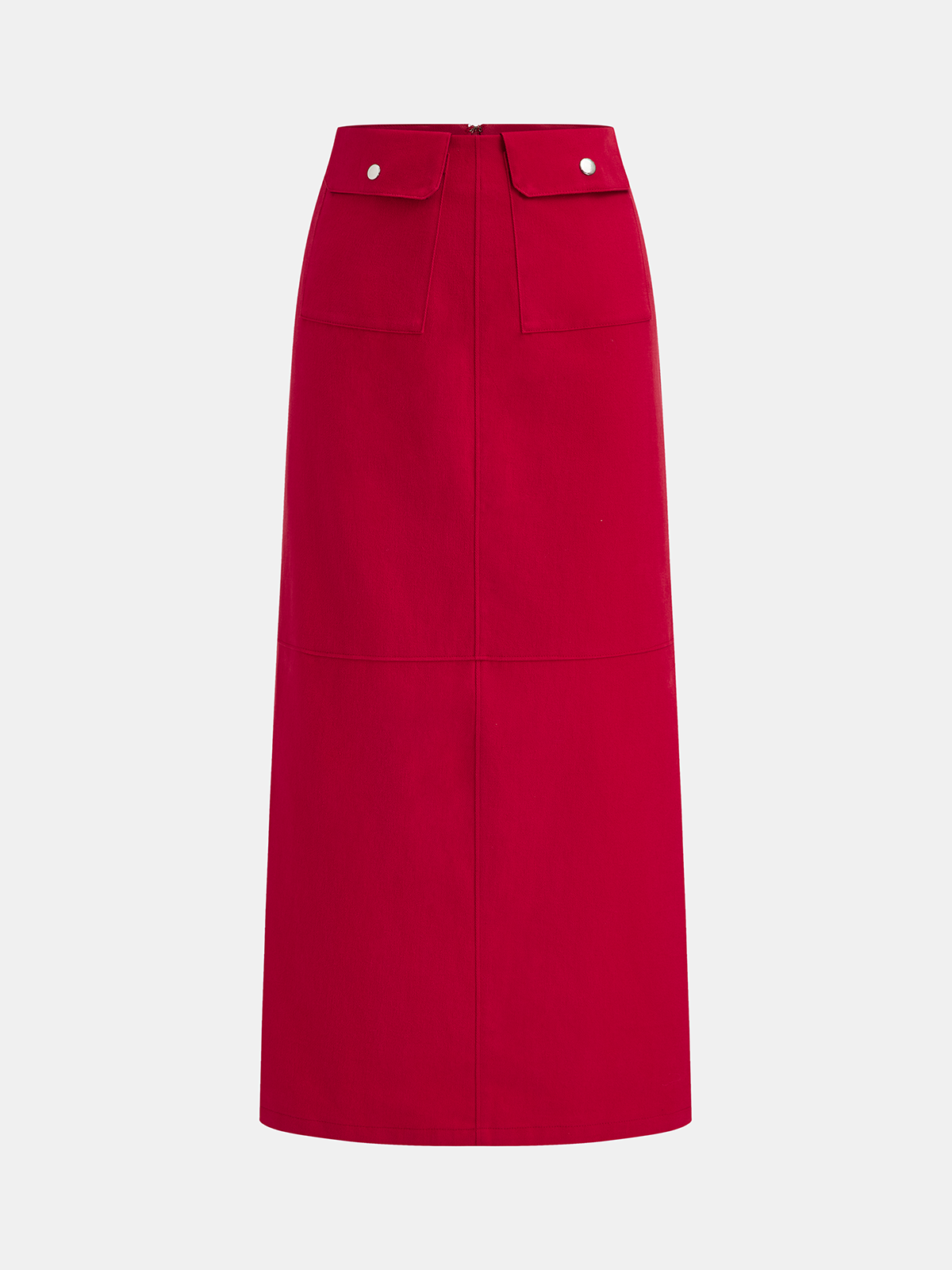 Jupe longue taille mi-haute à poches décoratives