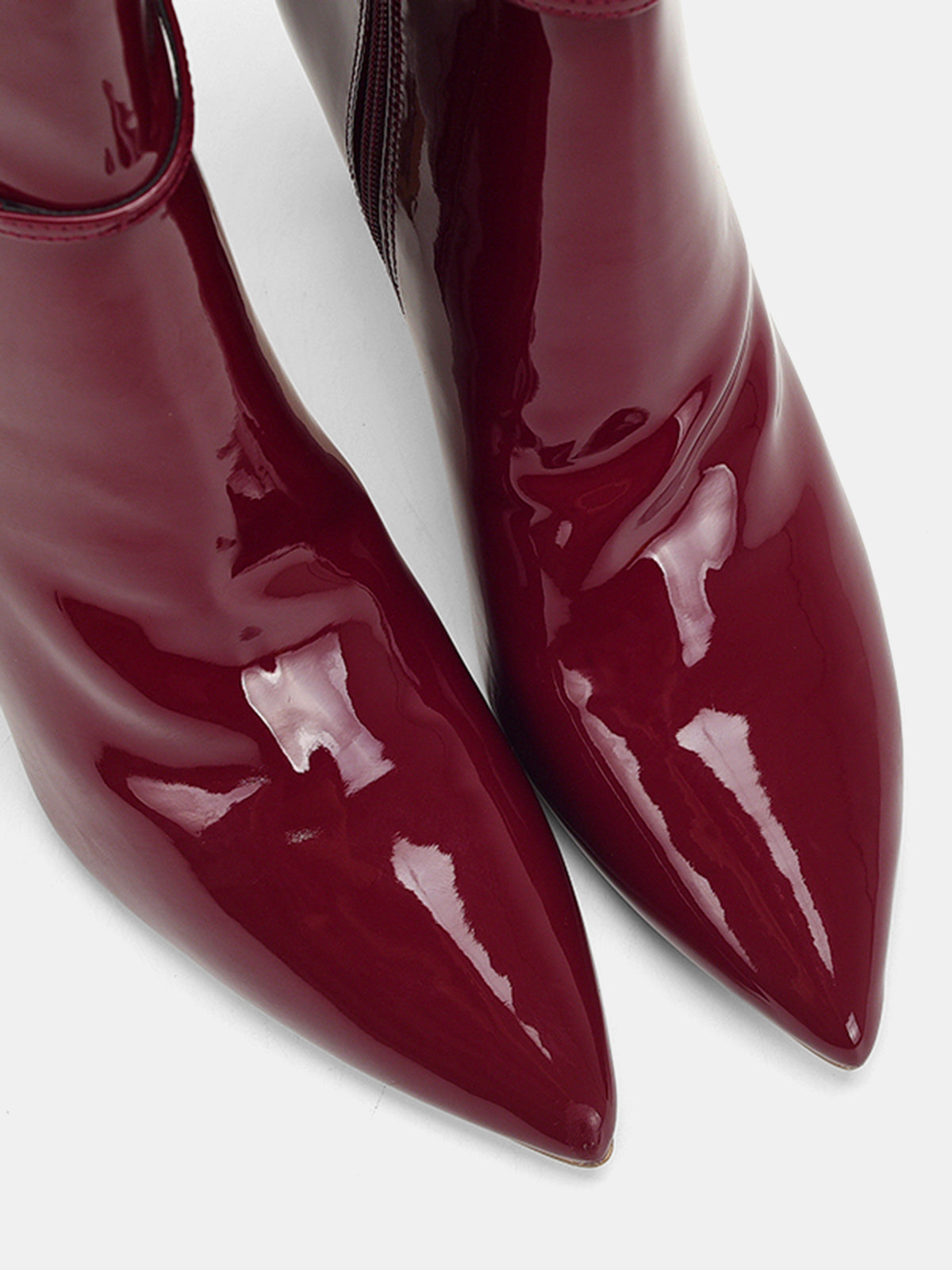 PU Patent Leather Knee-High Stiletto Boots