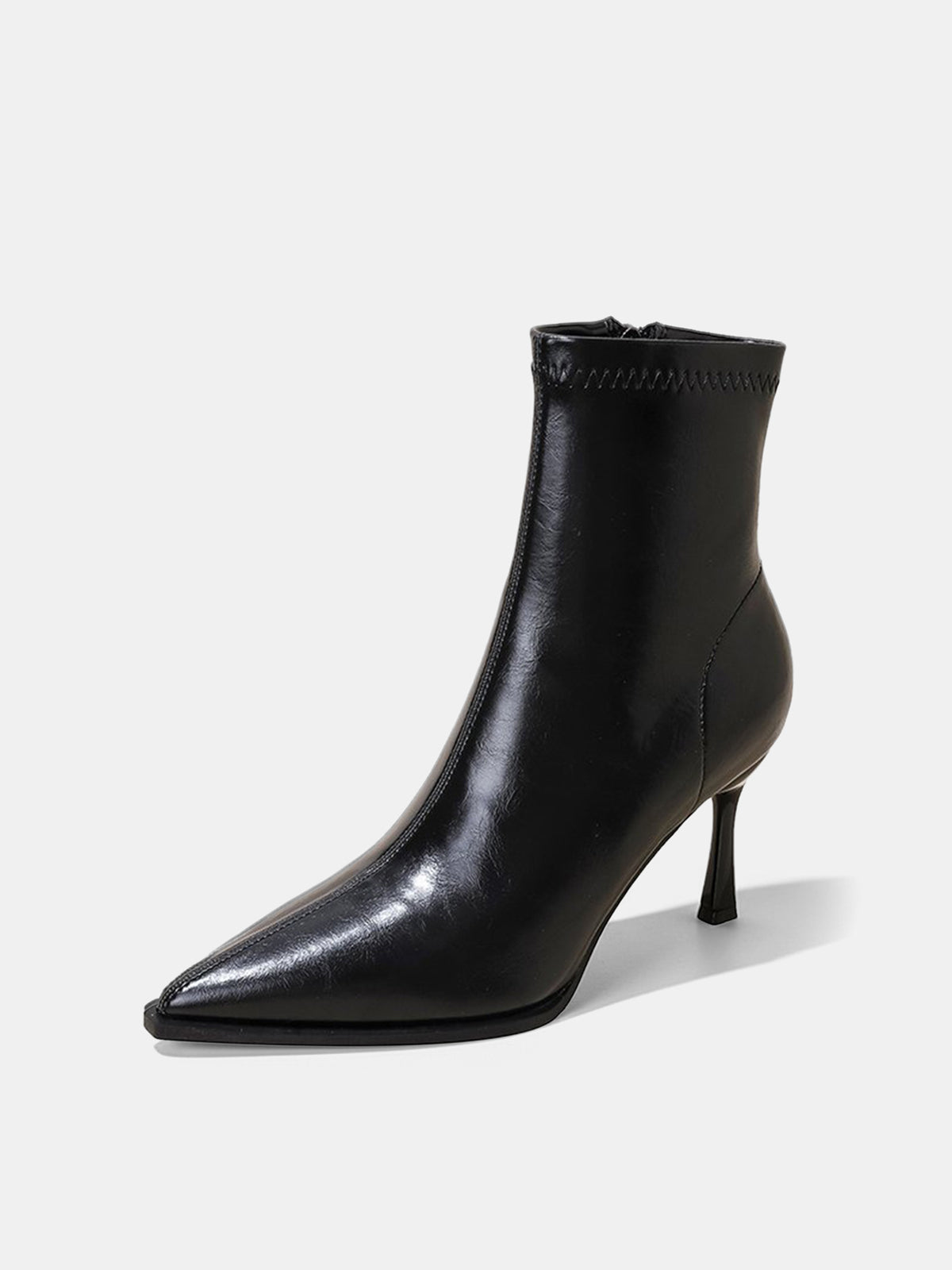 Spitze Kitten-Heel-Stiefeletten