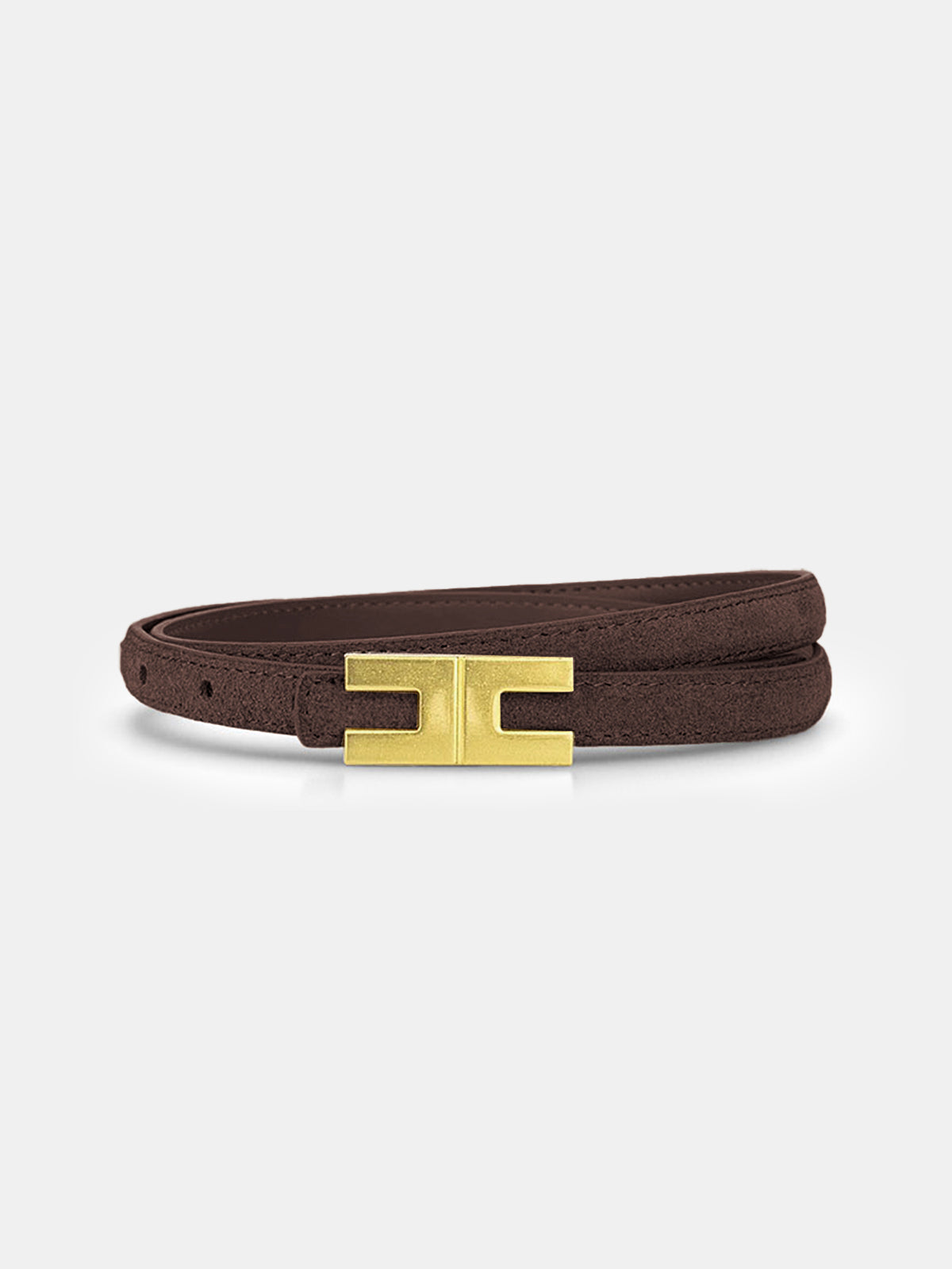 Ceinture en faux daim à boucle géométrique