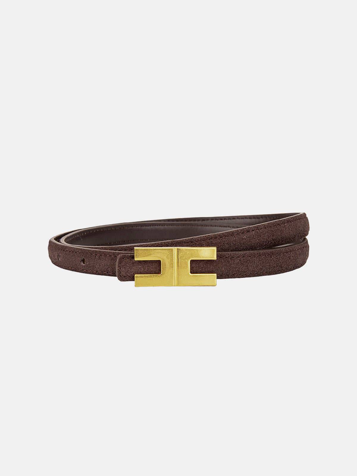 Ceinture en faux daim à boucle géométrique