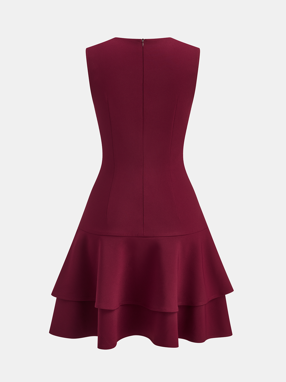 Ärmelloses Minikleid mit asymmetrischem Rüschensaum