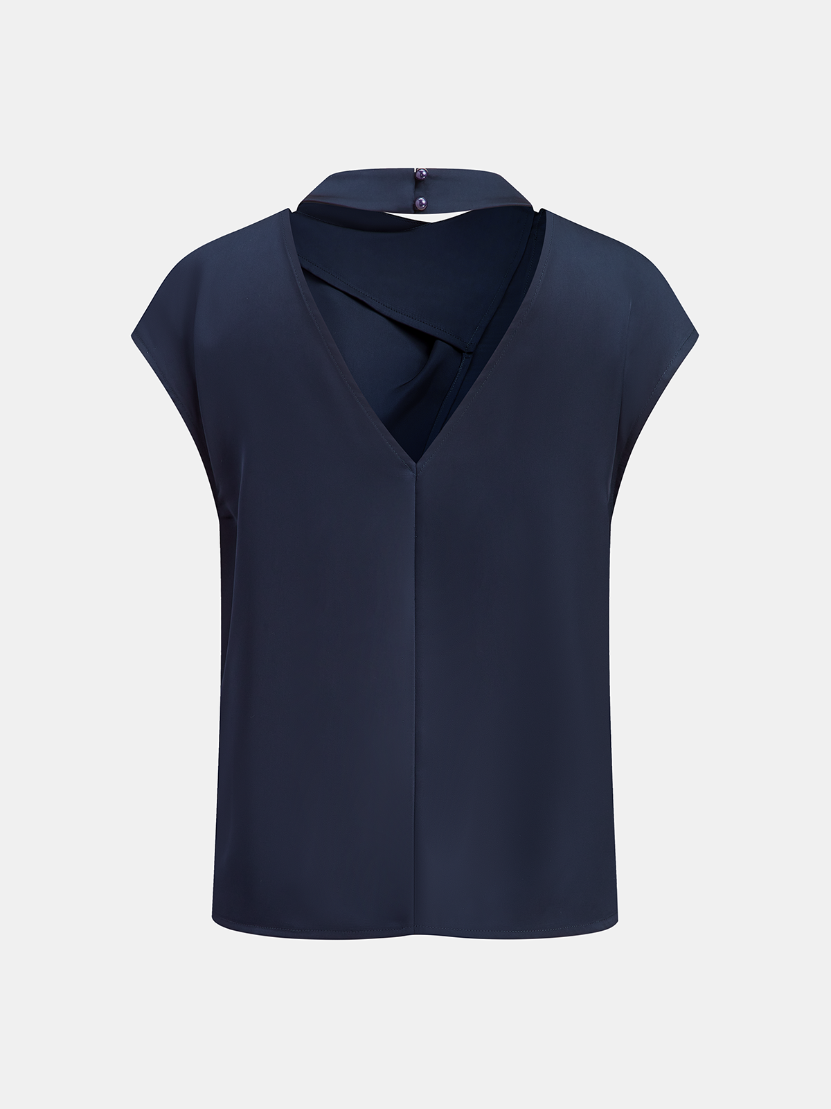 Haut en satin dos nu à manches courtes