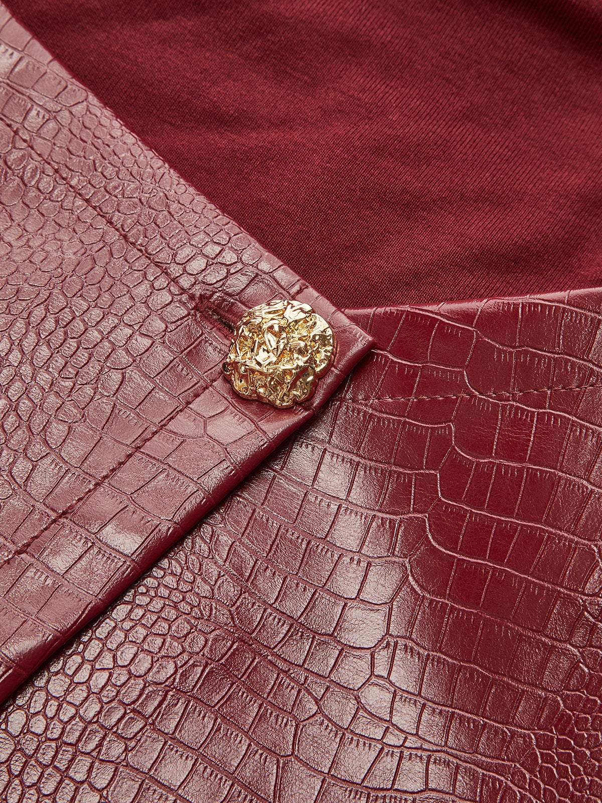 Faux Leather Paneled Knit Mini Dress