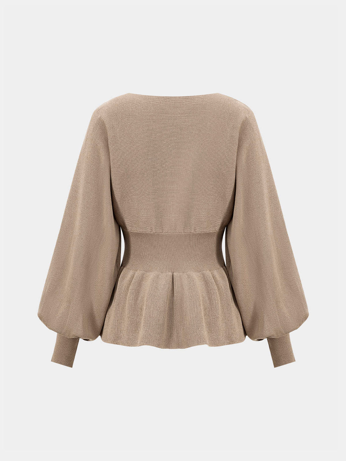 Knitted Peplum Top and Midi Skirt Set