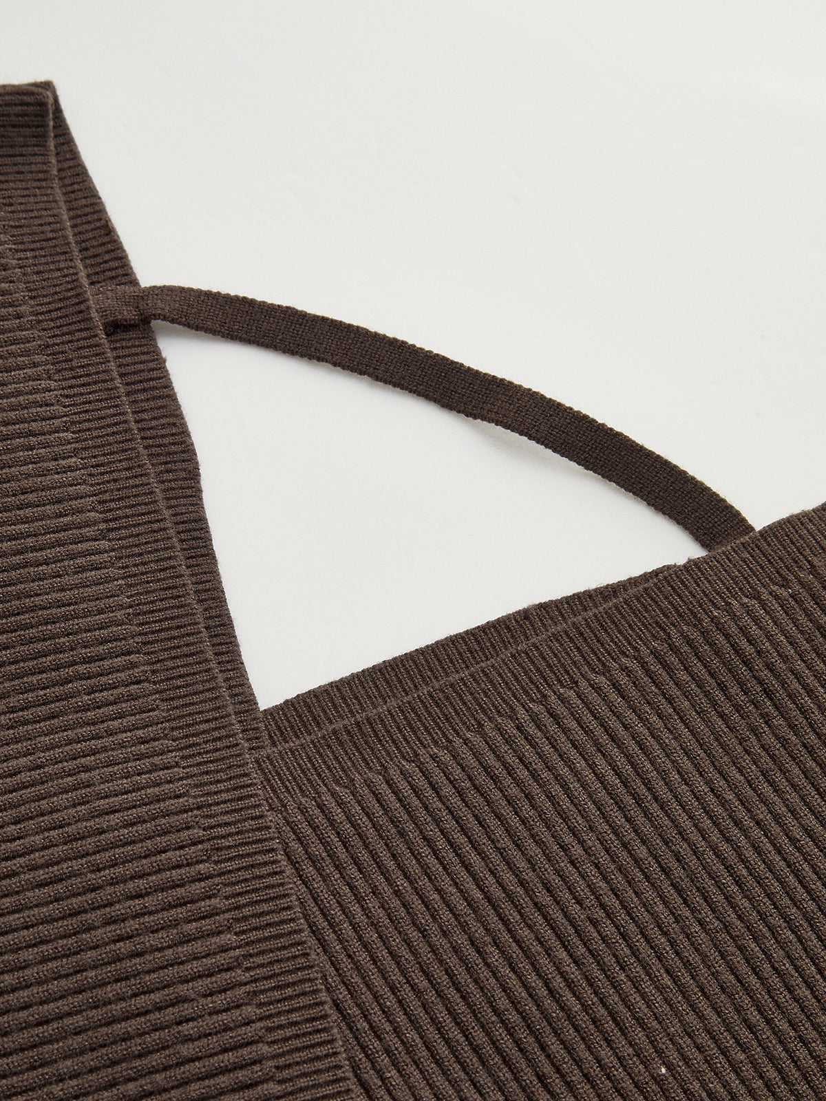 Puff Sleeve Backless Rib-Knit Sweater