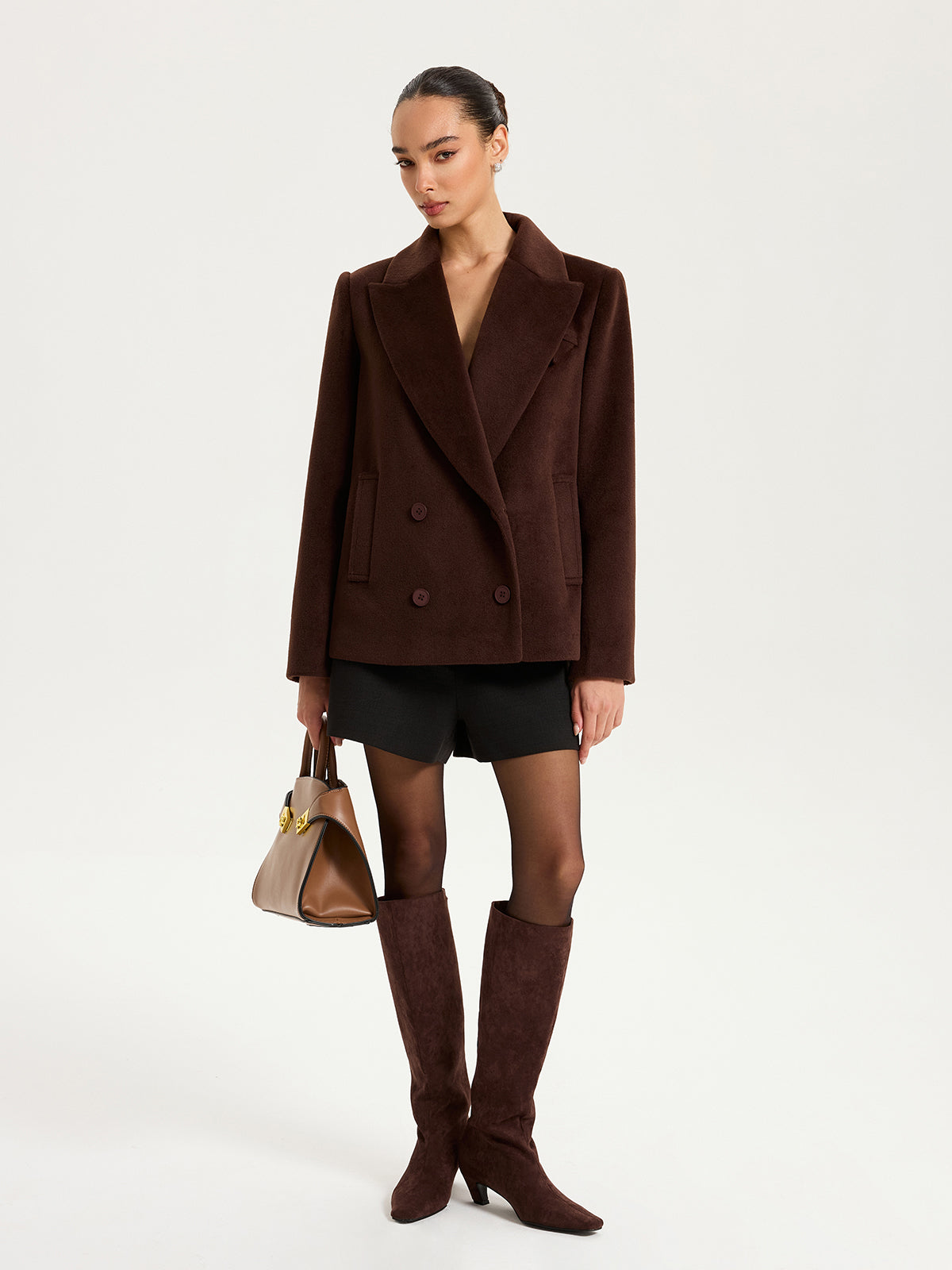 Double-Breasted Lapel Blazer