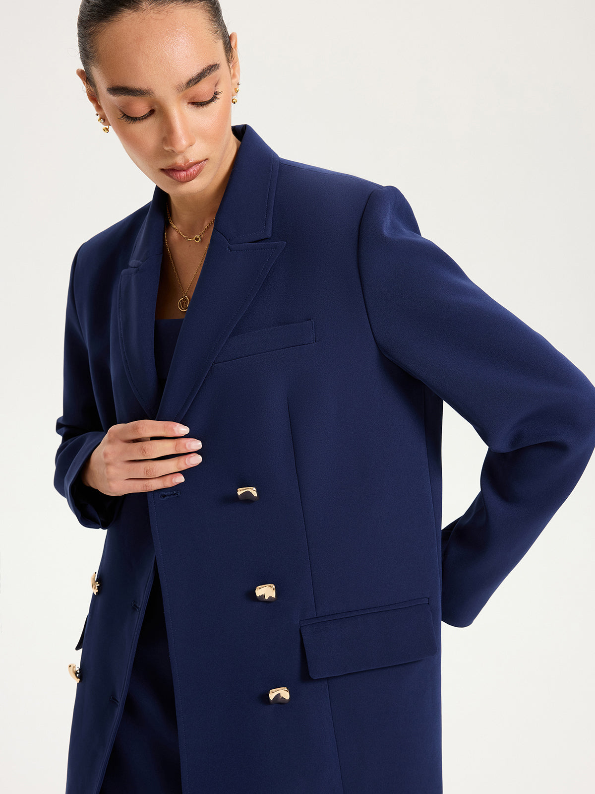 Blazer ample croisé métallisé