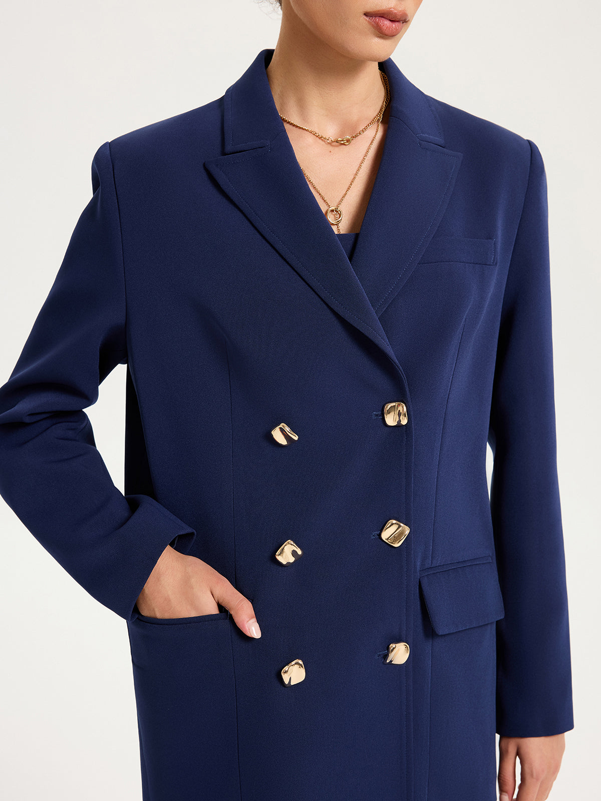 Blazer ample croisé métallisé