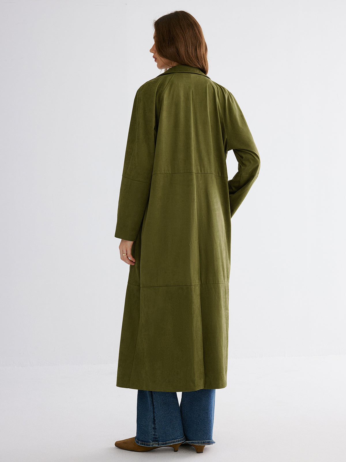 Trench-coat évasé en coton boutonné