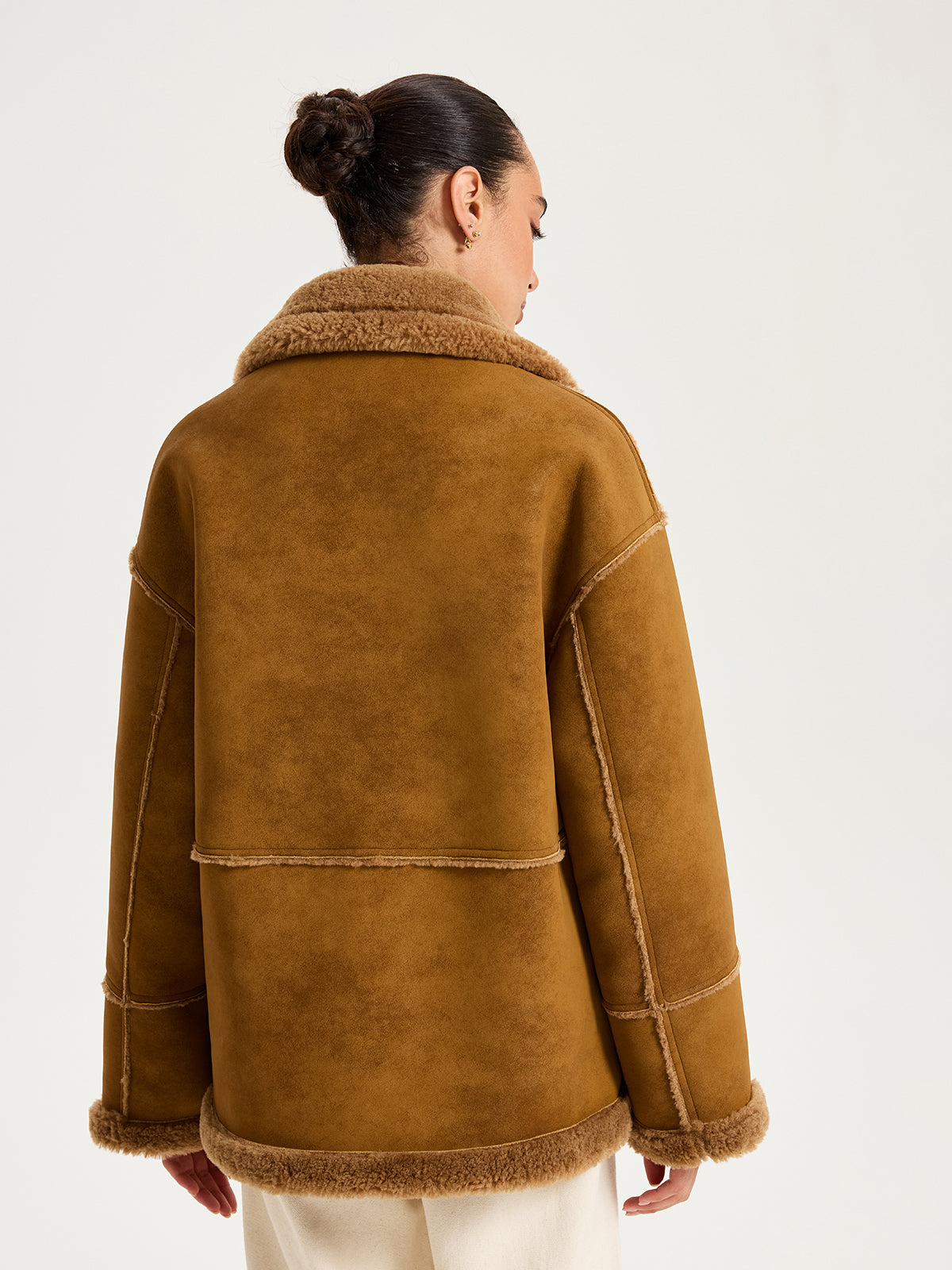 Reversible Shearling Collared Jacket
