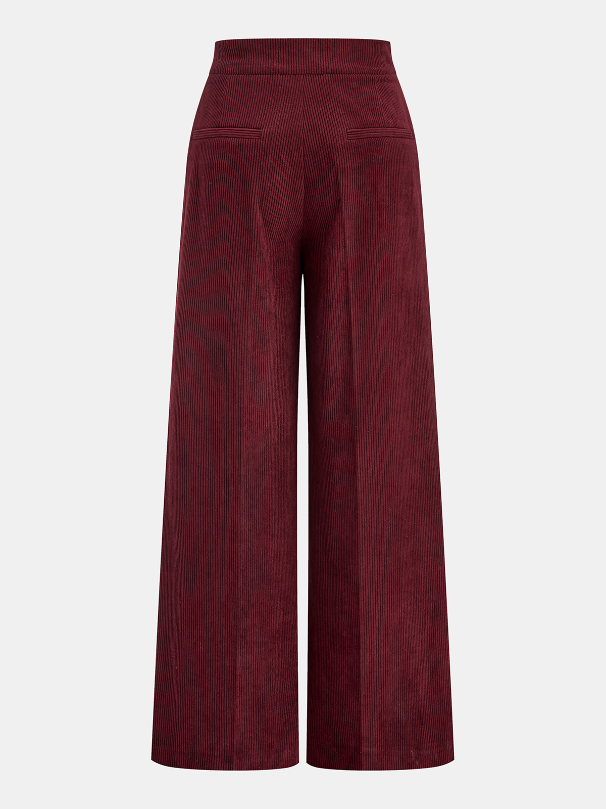 Plissierte Baumwoll-Cordhose mit weitem Bein