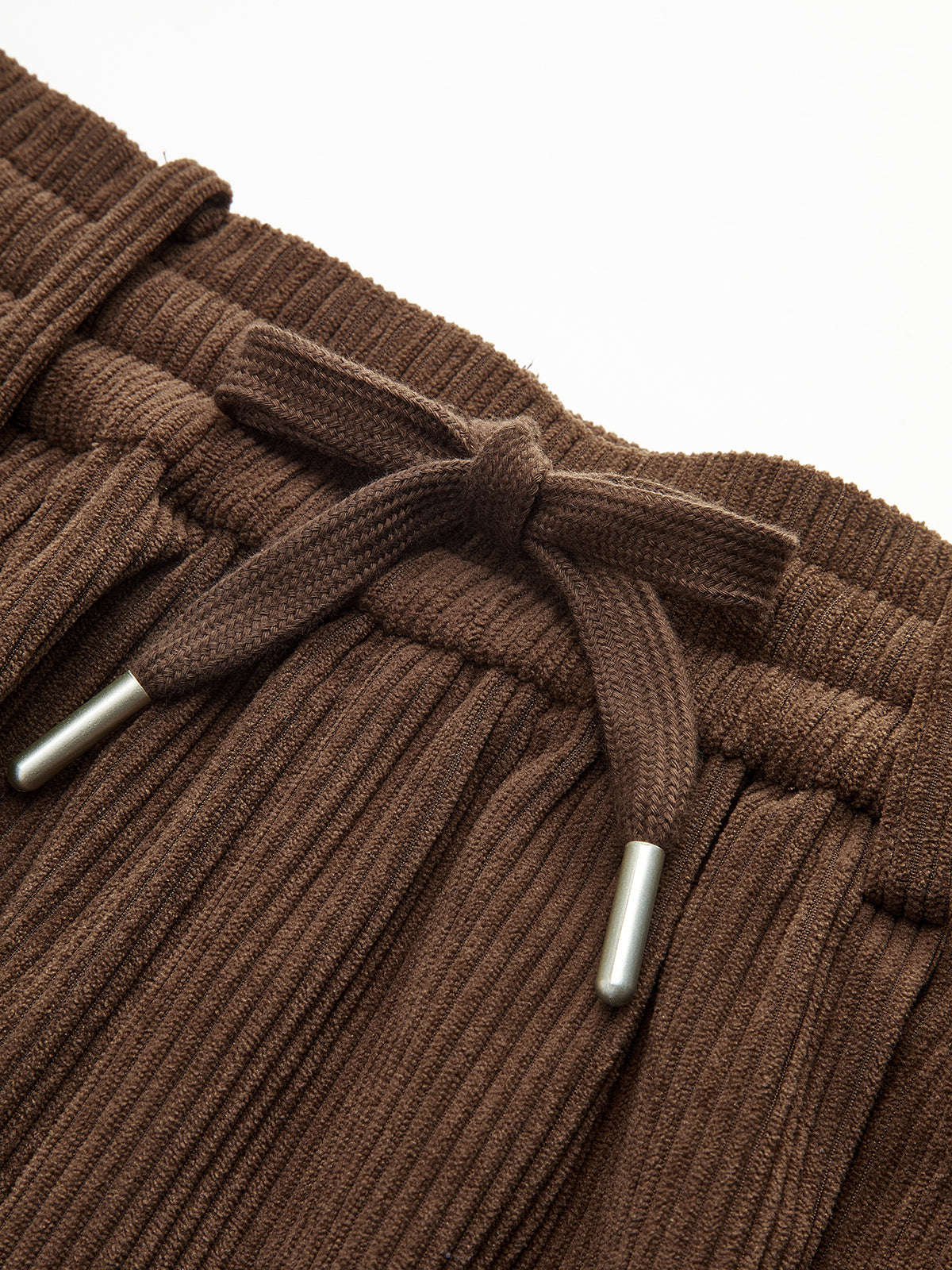 Pantalon en velours côtelé taille mi-haute à jambes larges et cordon de serrage