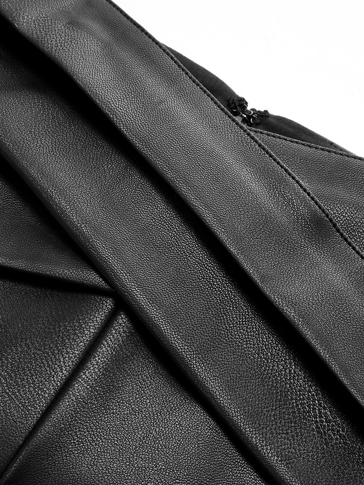 Cross Waistband PU Leather Wide-Leg Pants