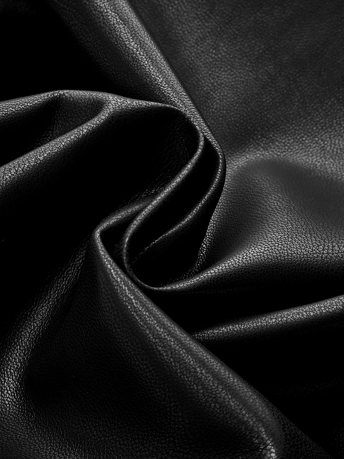 Cross Waistband PU Leather Wide-Leg Pants