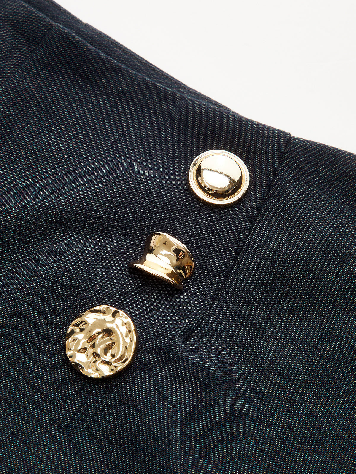 Metal Detail Mid-Waist Cuffed pants