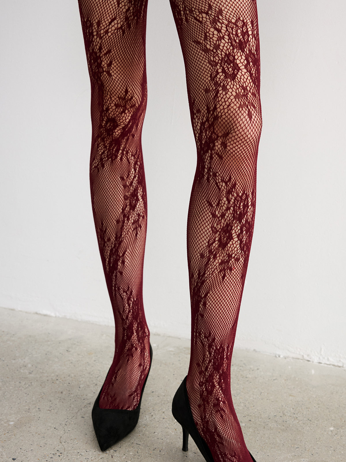 Floral Lace Fishnet Tights