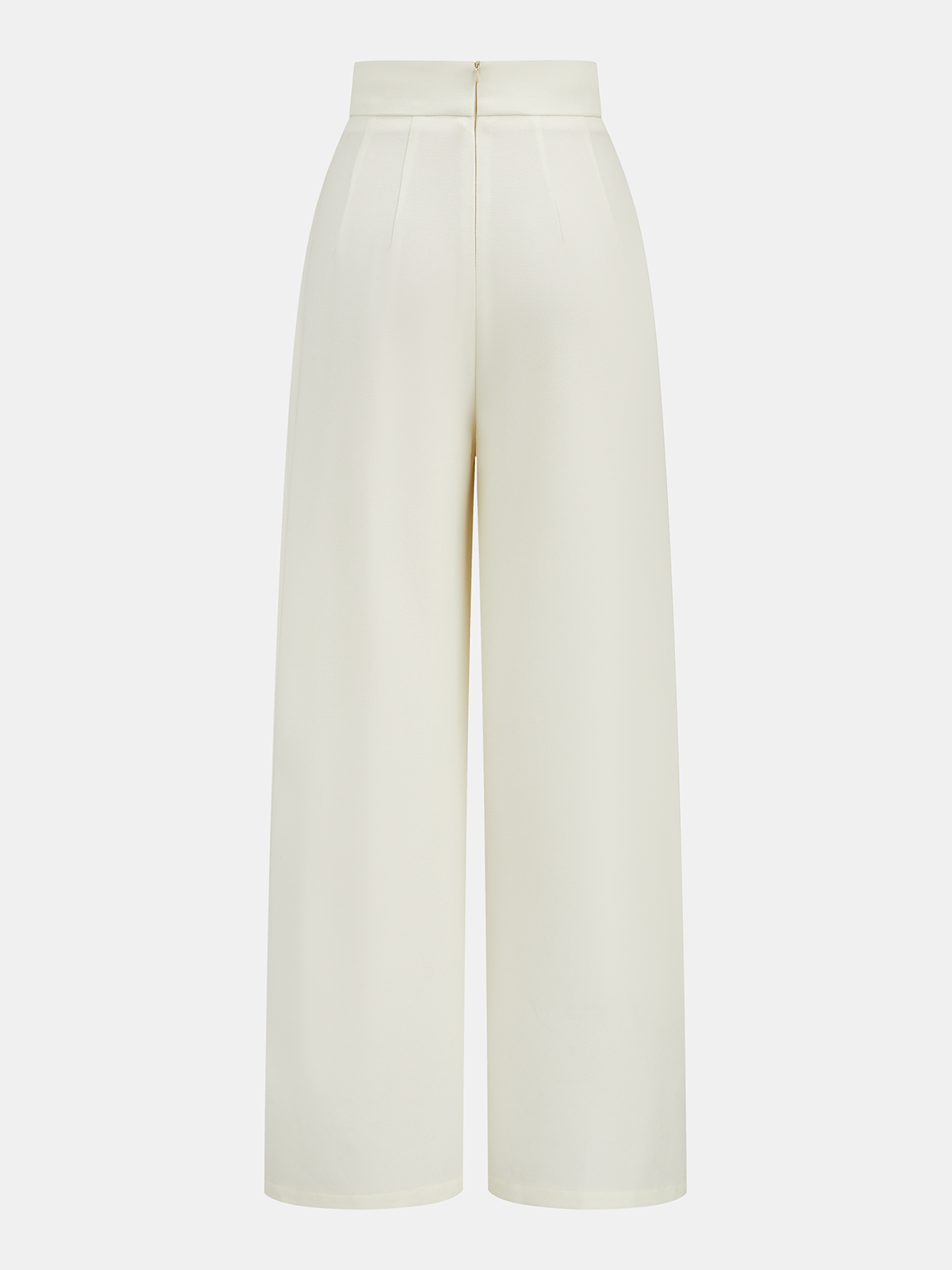 Hose mit weitem Bein, mittelhohem Bund und asymmetrischem Metalldetail