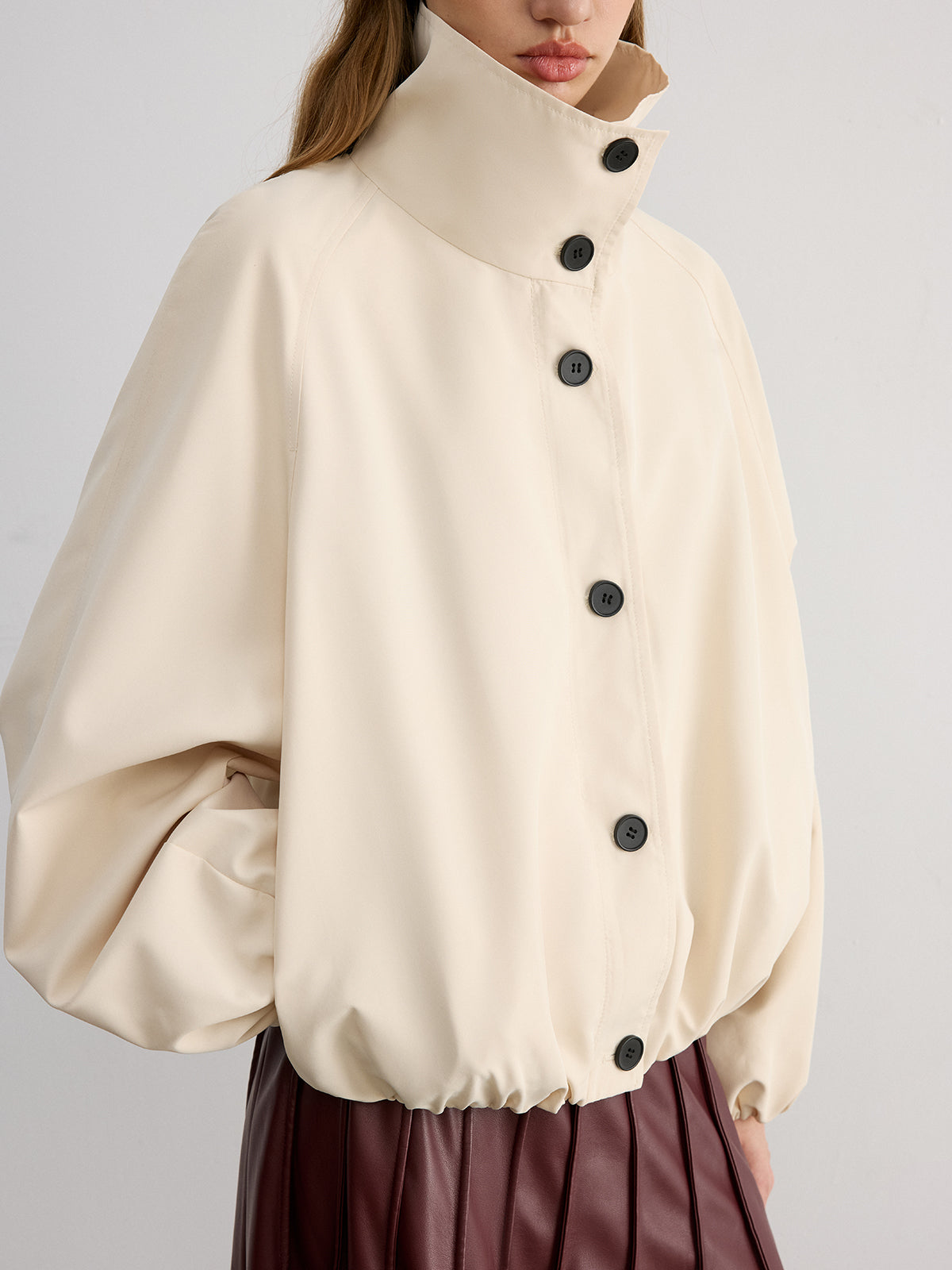 Collared Button Trench Coat