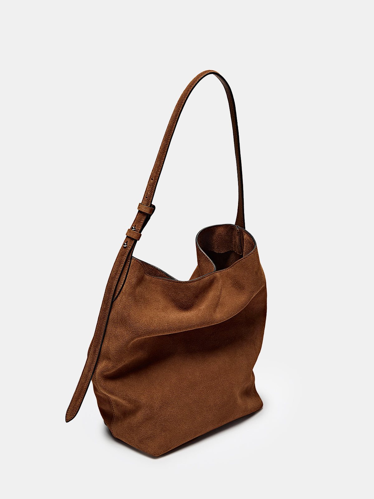 Faux Suede Slouchy Hobo Bag