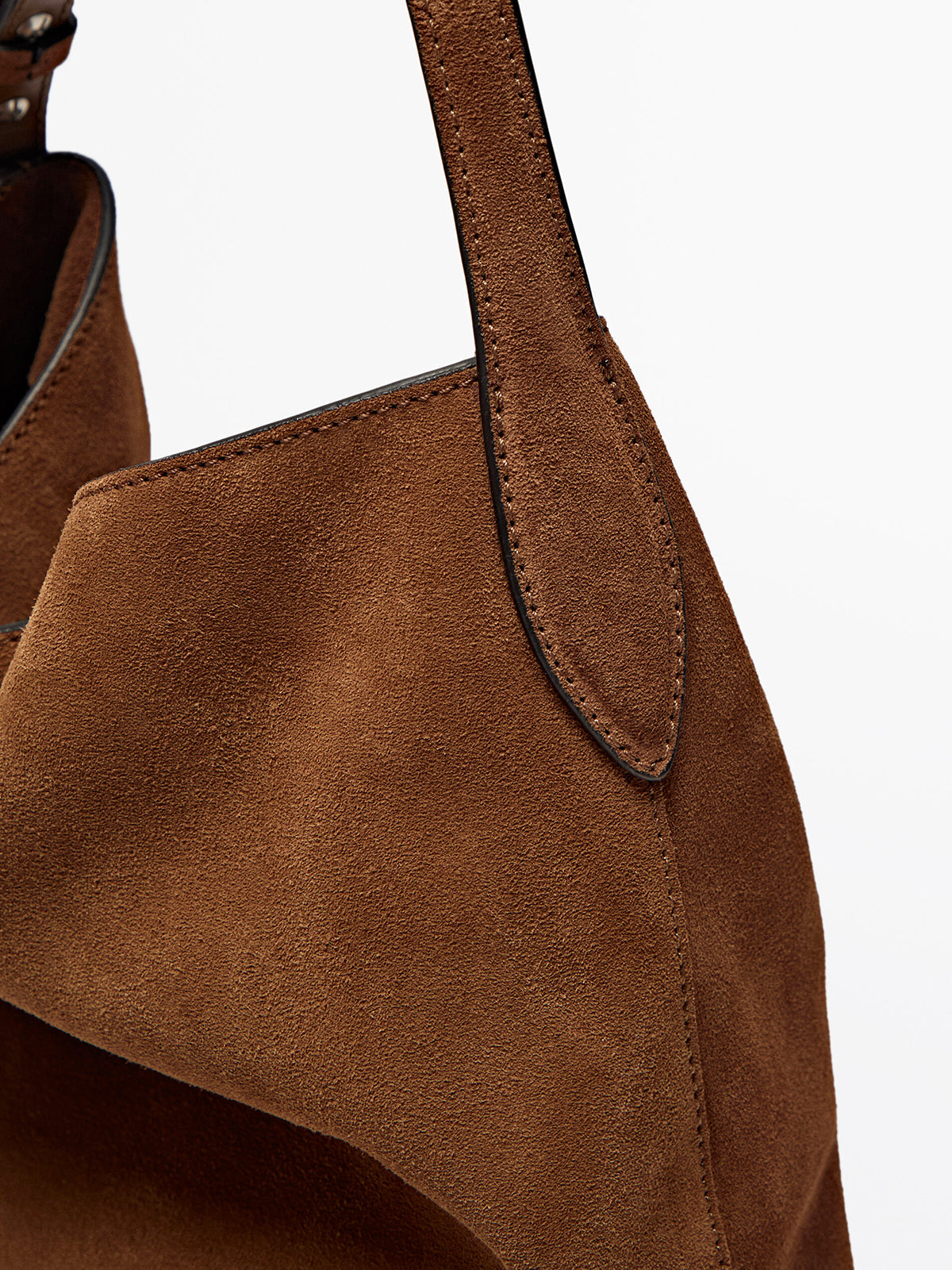 Faux Suede Slouchy Hobo Bag