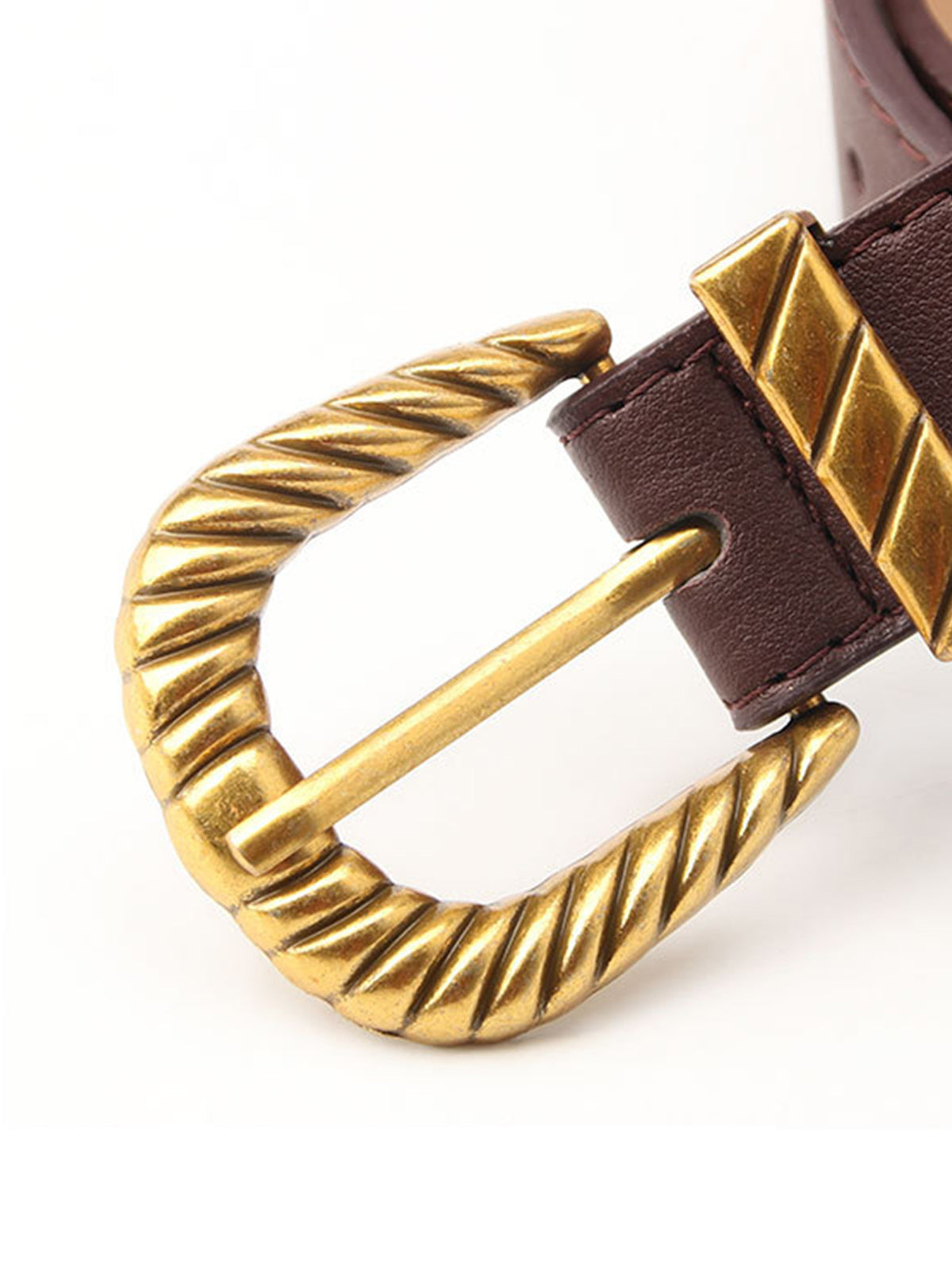 Ceinture en cuir PU texturé avec boucle