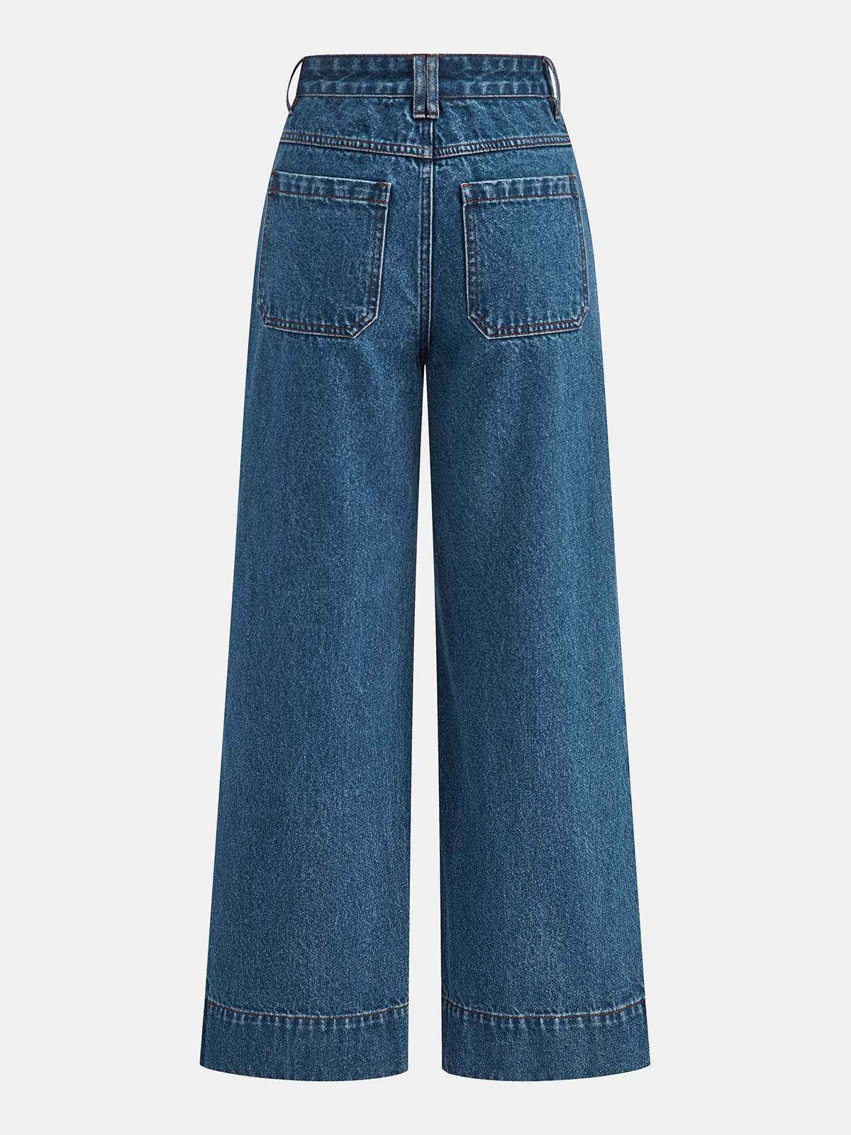 Jean en denim taille mi-haute jambe large