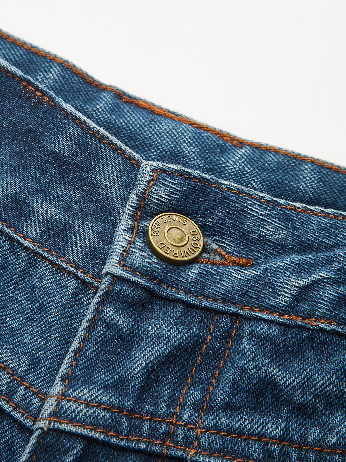 Jean en denim taille mi-haute jambe large