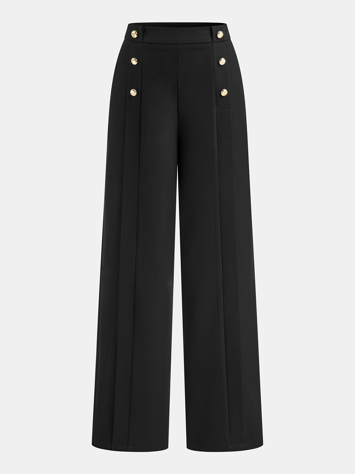 Plissierte Wide-Leg-Hose mit Metalldetail und mittlerer Leibhöhe