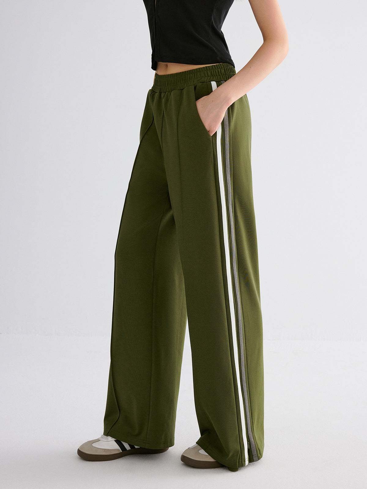 Pantalon de jogging fendu à bande latérale