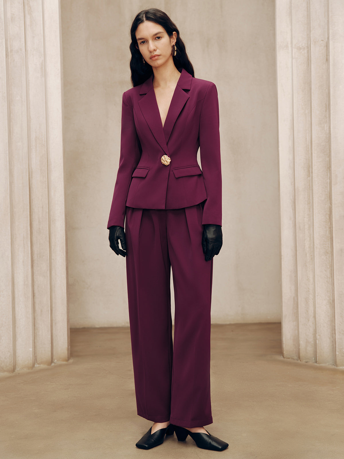 Blazer ajusté avec détail métallique