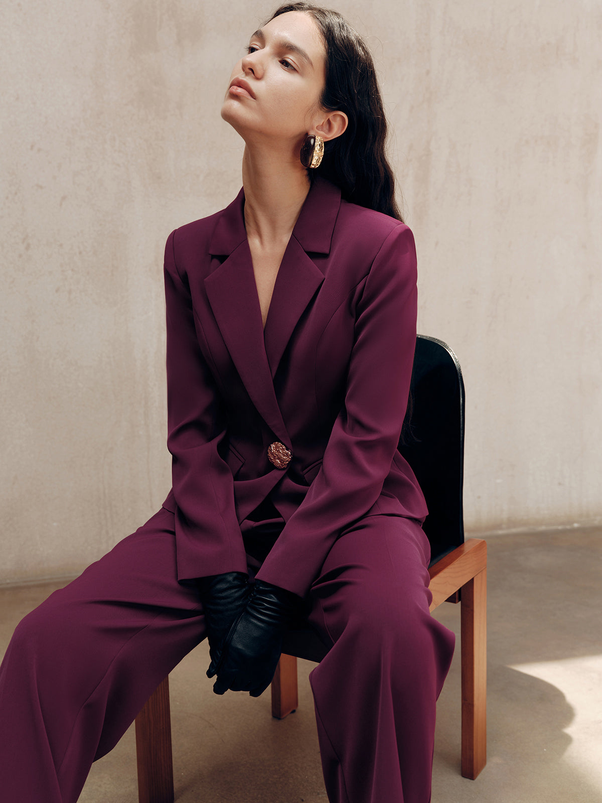 Blazer ajusté avec détail métallique