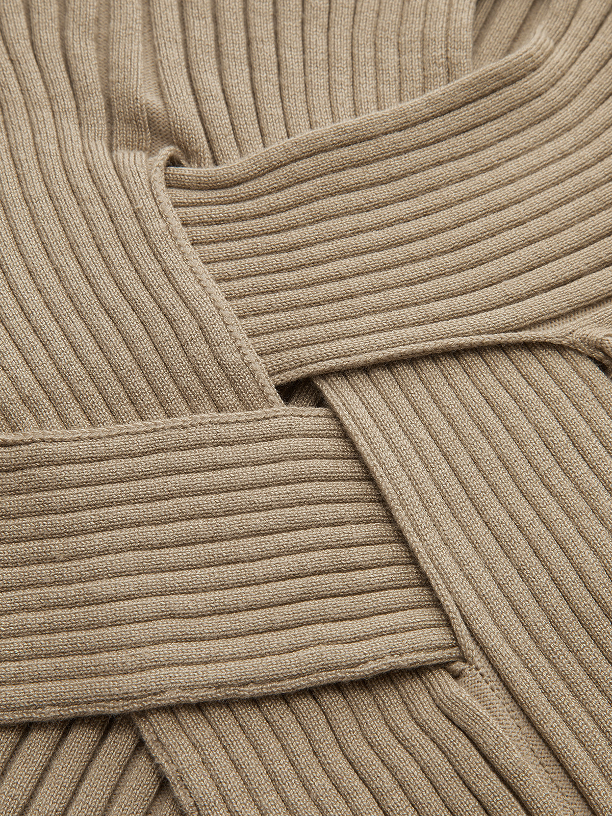 Mock Neck Cross-Over Crop Top and Midi Skirt Set