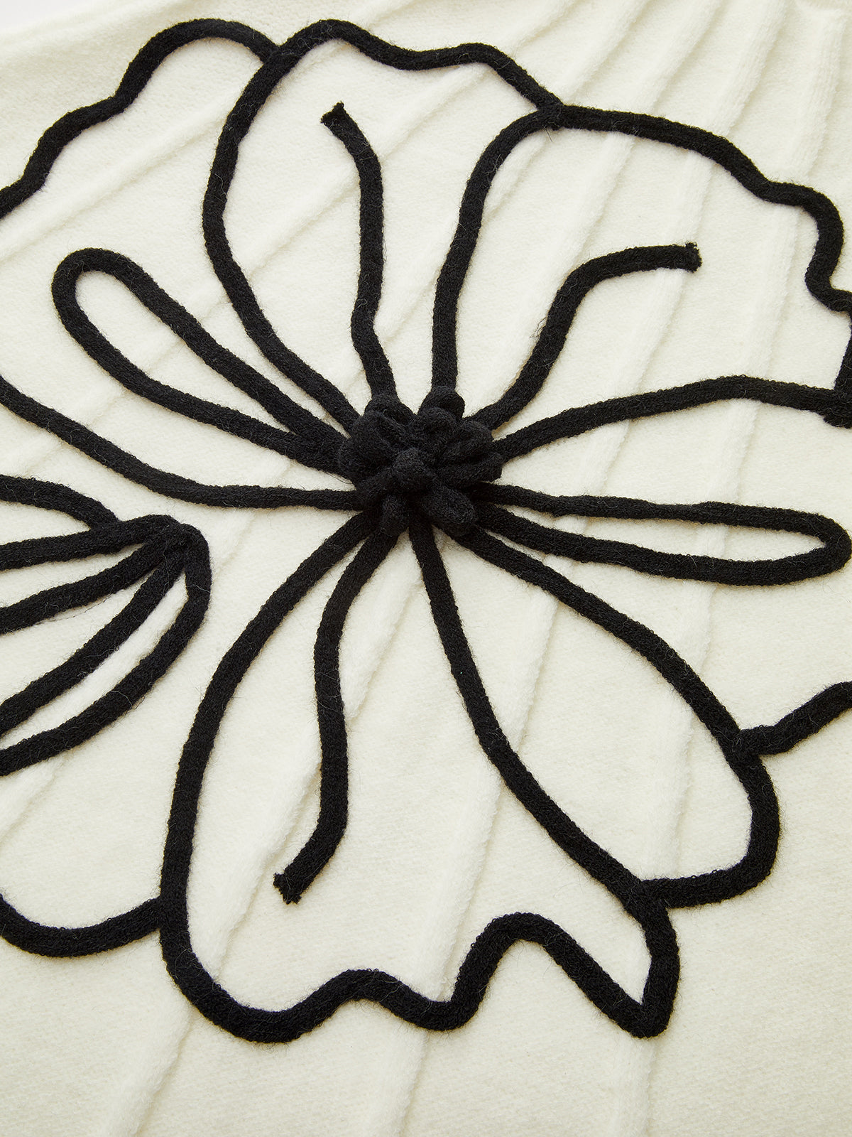 Floral Applique Knit Sweater