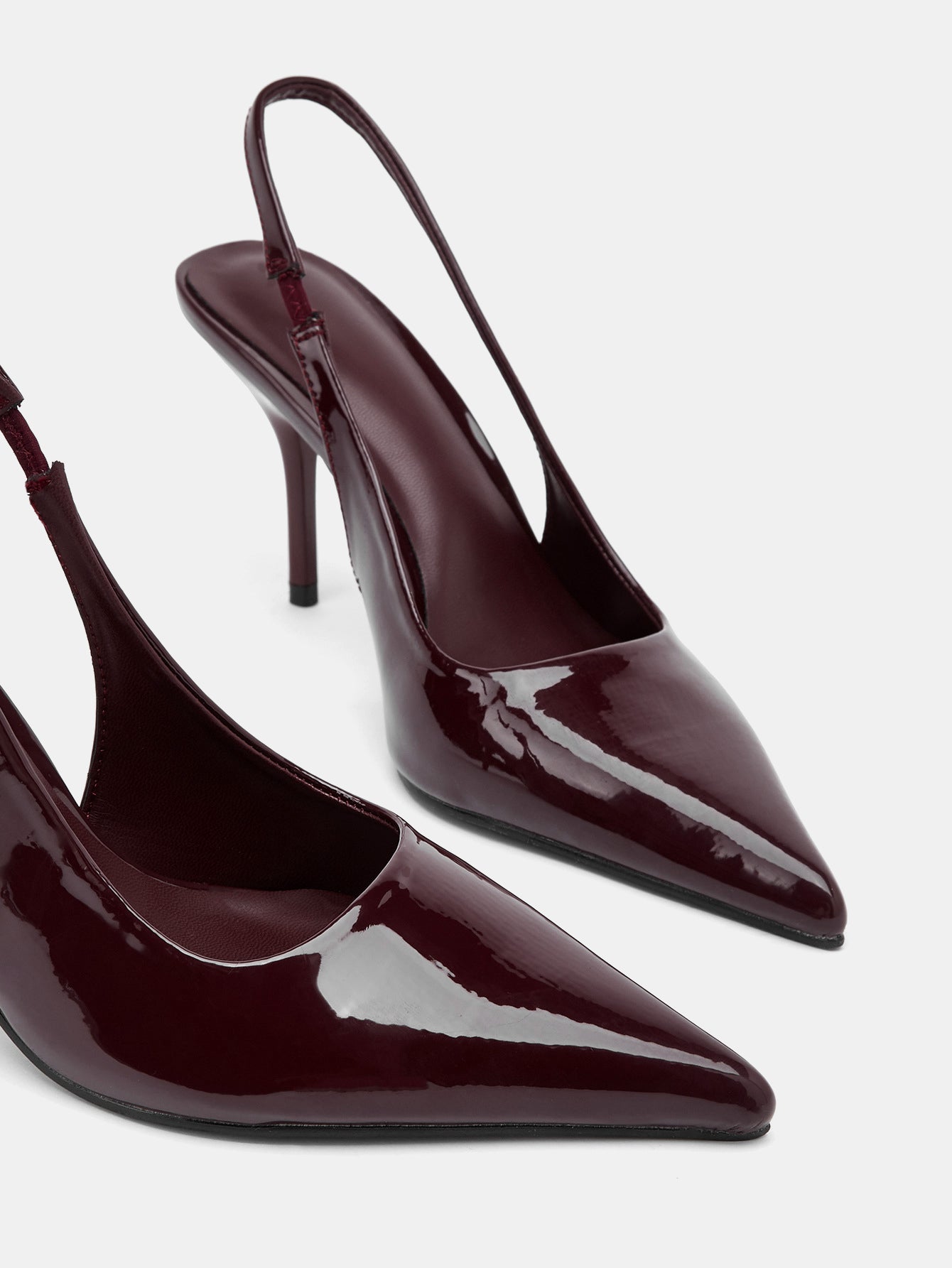 PU-Lackleder Slingback-Pumps