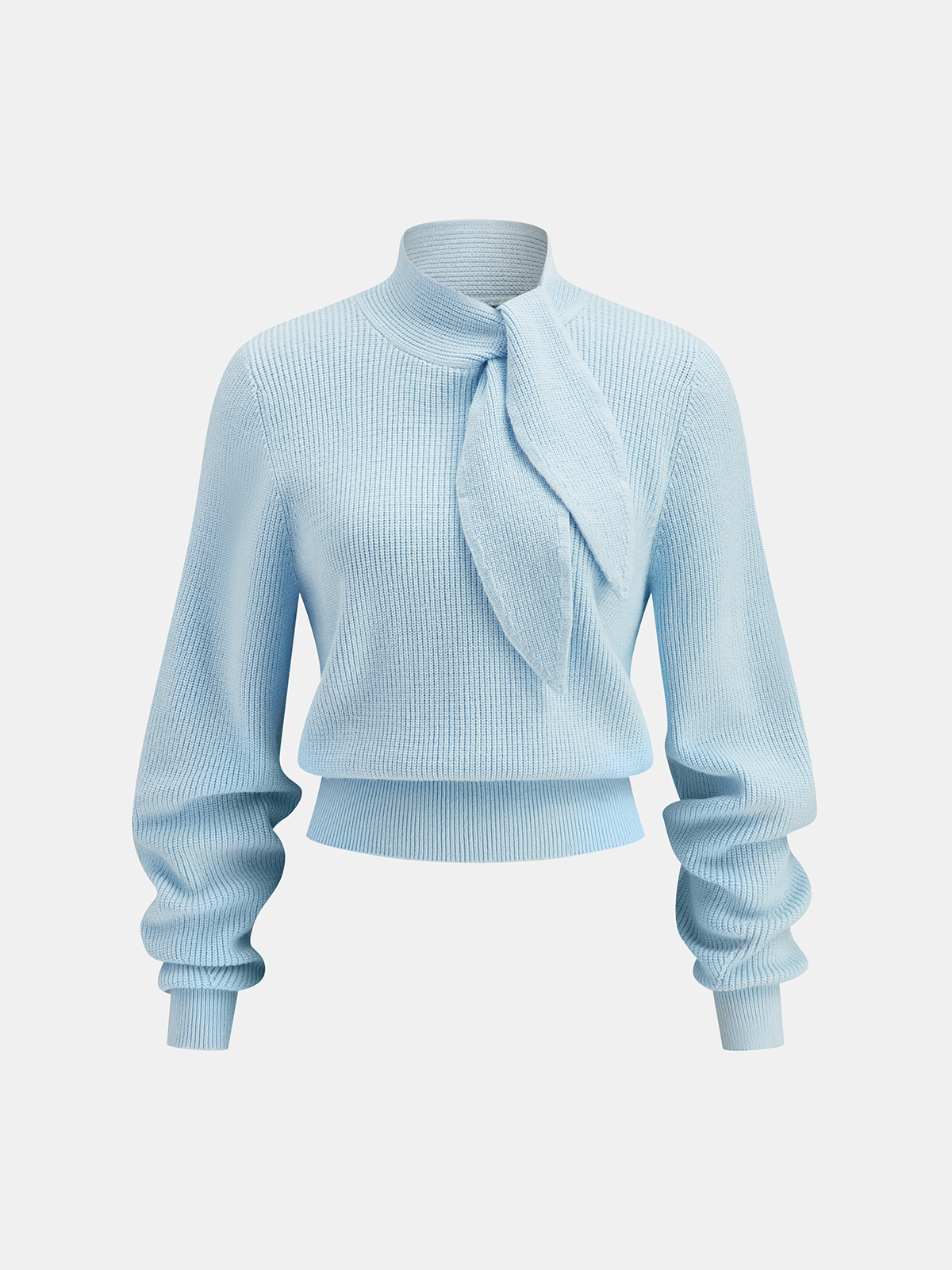 Kurzer Pullover mit Bindekragen