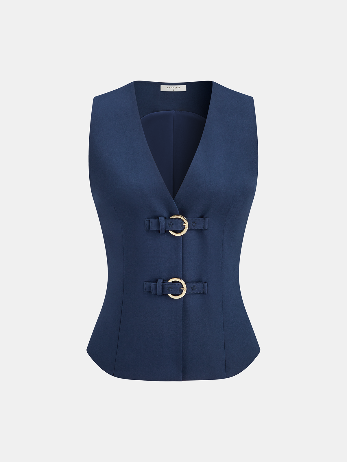 Ärmellose V-Neck-Weste mit Schnallendetail