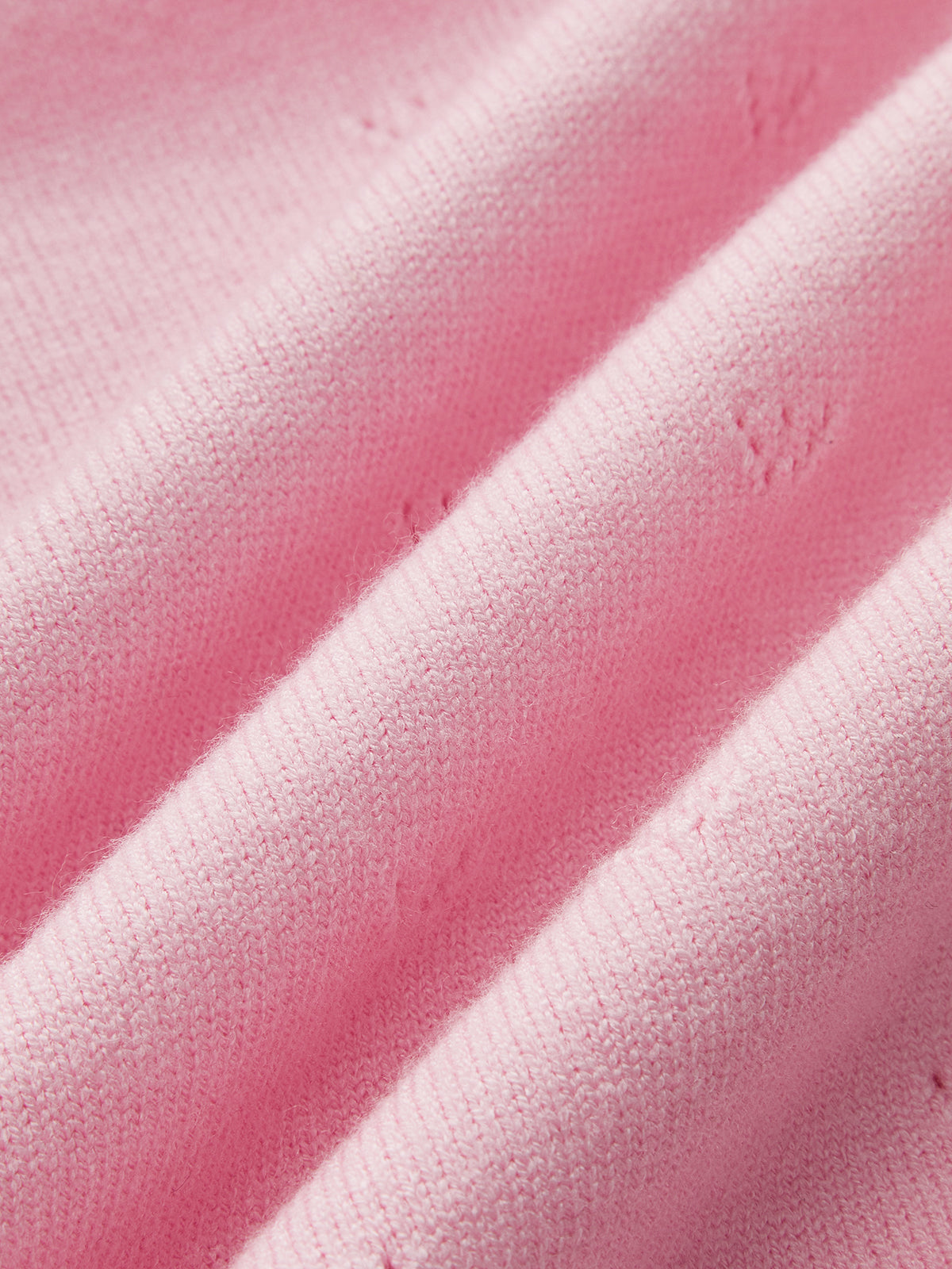 Tie Neck Eyelet Knit Sweater