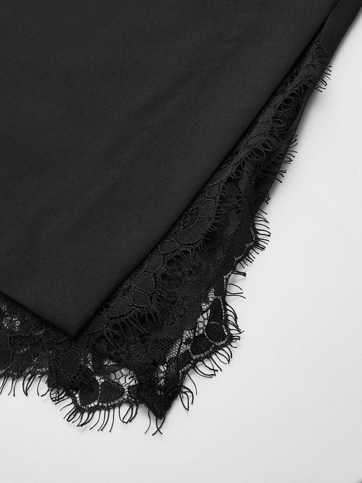 Lace Trim Wide-Leg Pants
