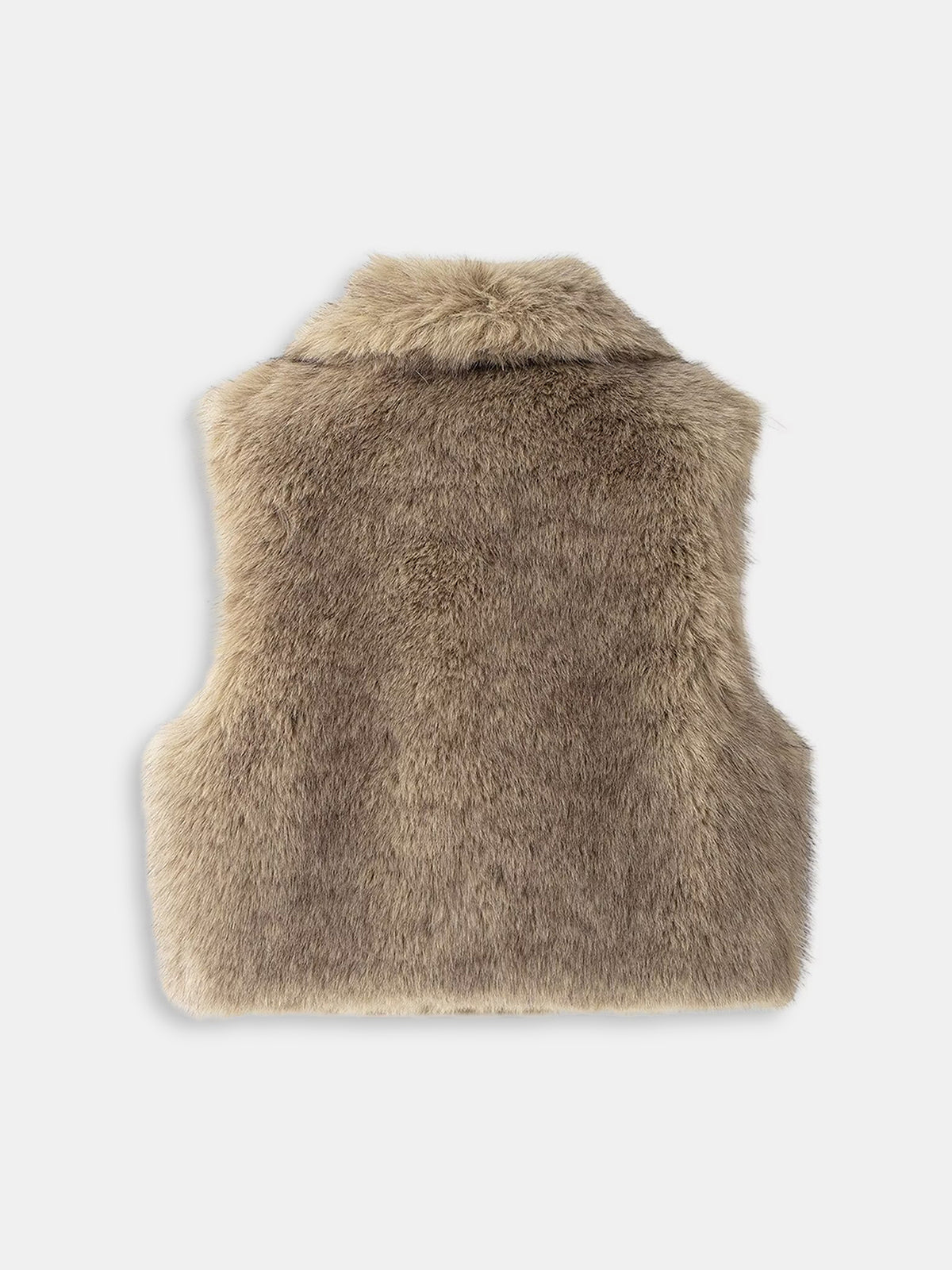 Faux Fur Sleeveless Vest without Belt