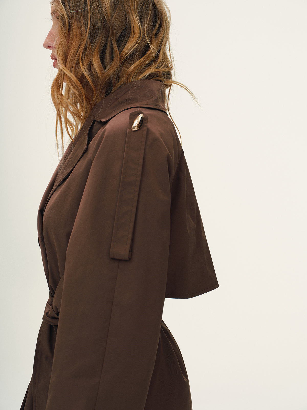 Belted Metal Button Trench Coat