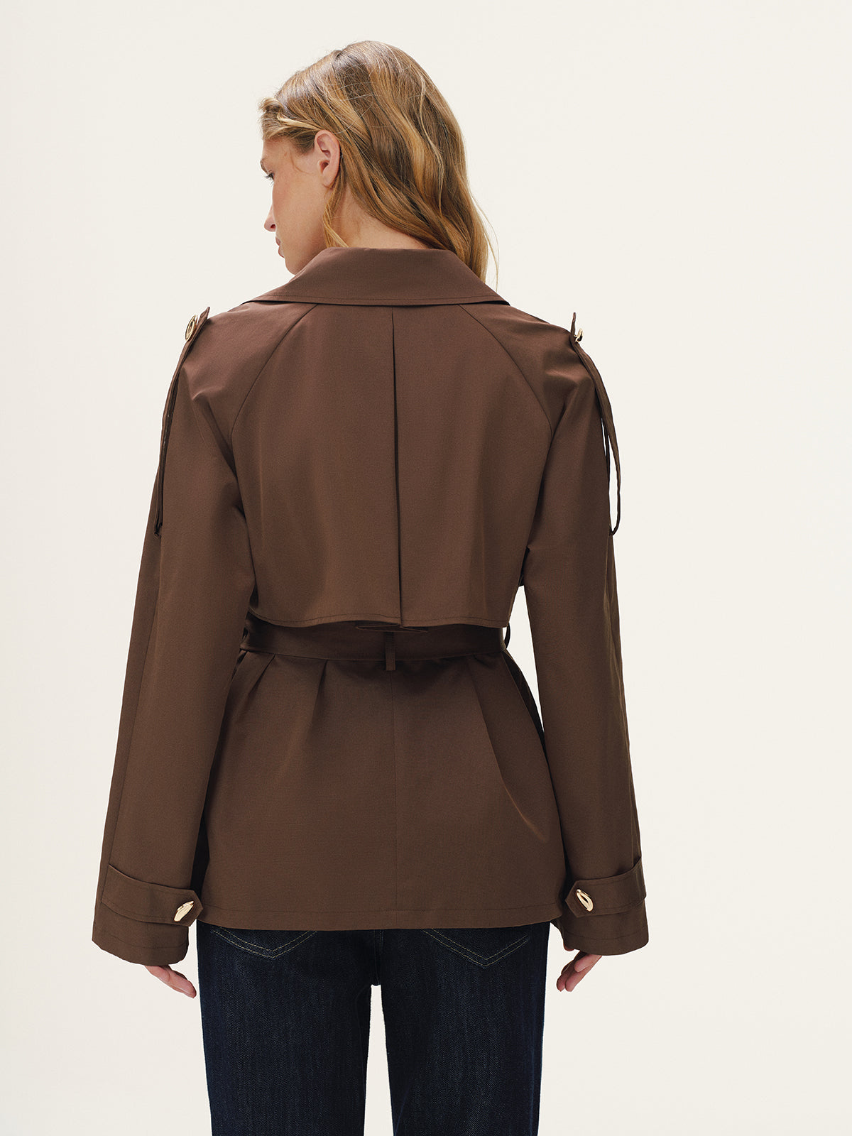 Belted Metal Button Trench Coat