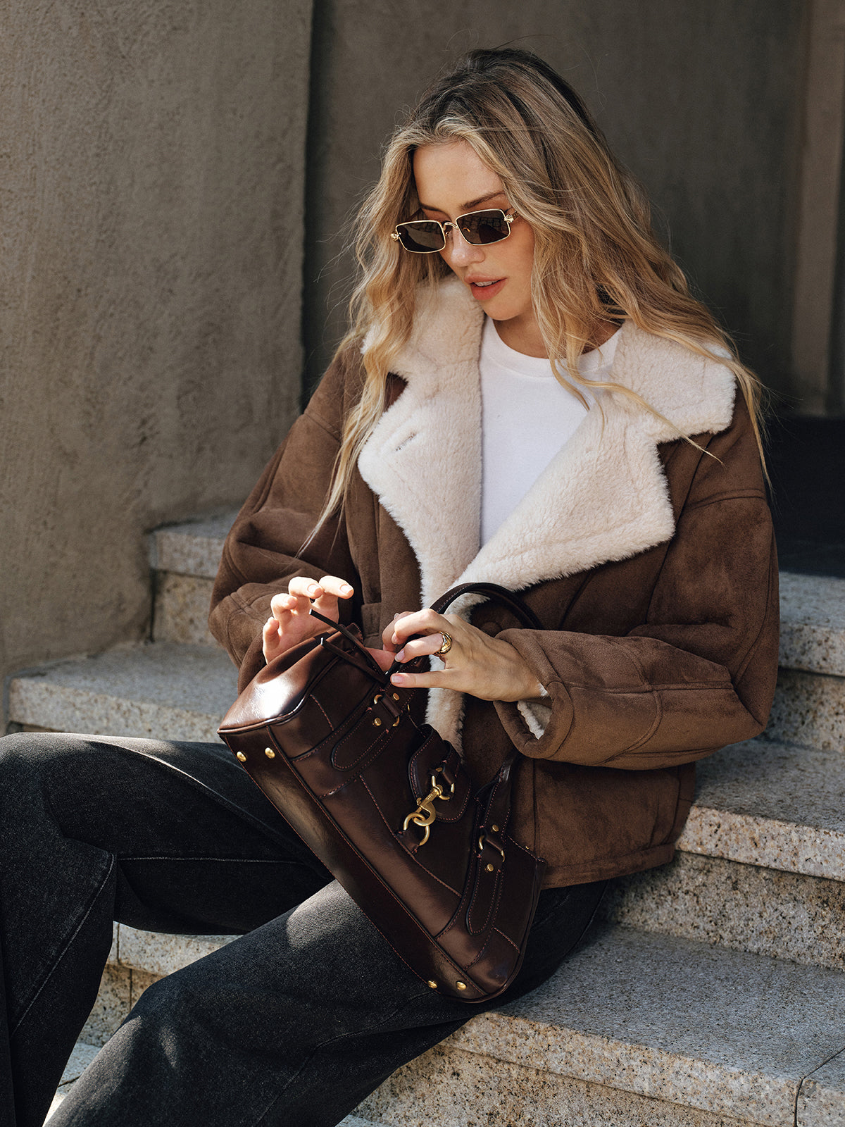 Manteau à revers doublé polaire