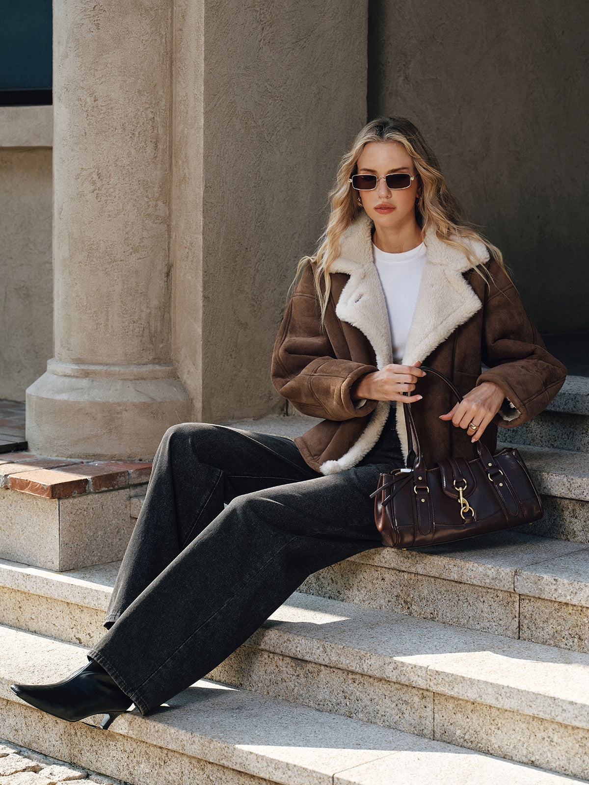 Manteau à revers doublé polaire