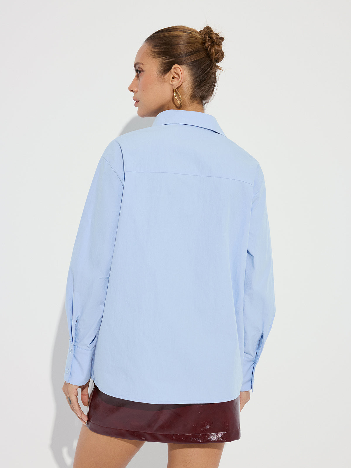 Collared Casual Long Sleeve Button-Down Shirt