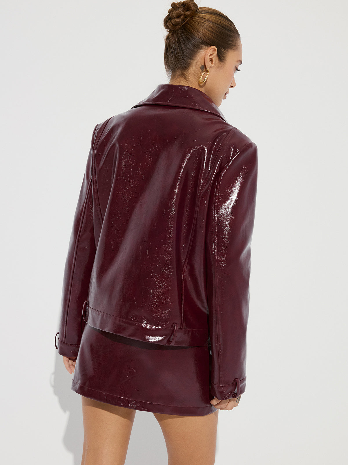 Revers-Kunstlederjacke