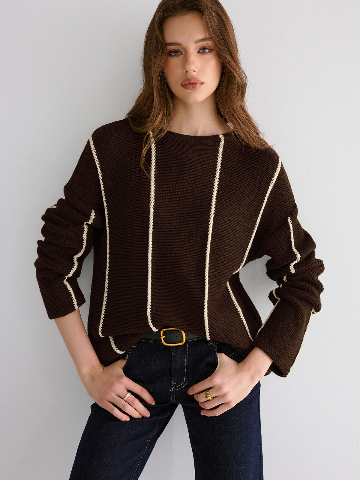 Contrast Striped Sweater